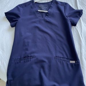 Figs casma top and high waist zamora jogger scrubs in navy